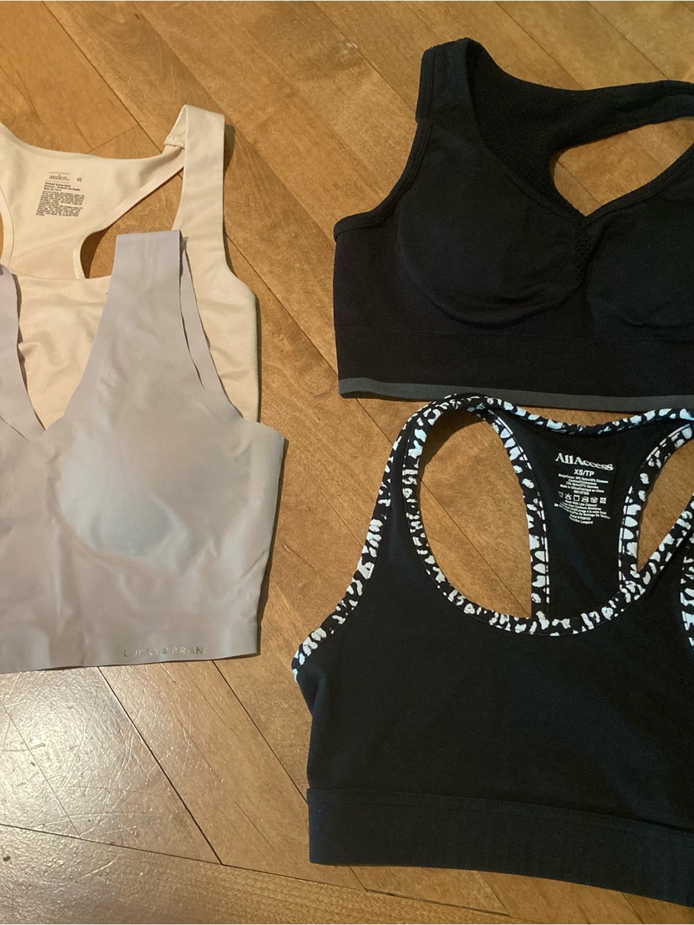 Lots of four bras. Two regular, two sports..